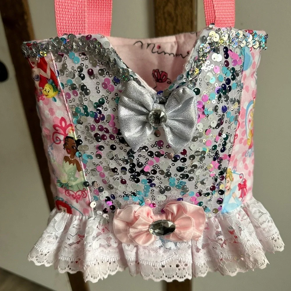 New Hand Crafted Handmade Girls Disney Princess Bling Purse